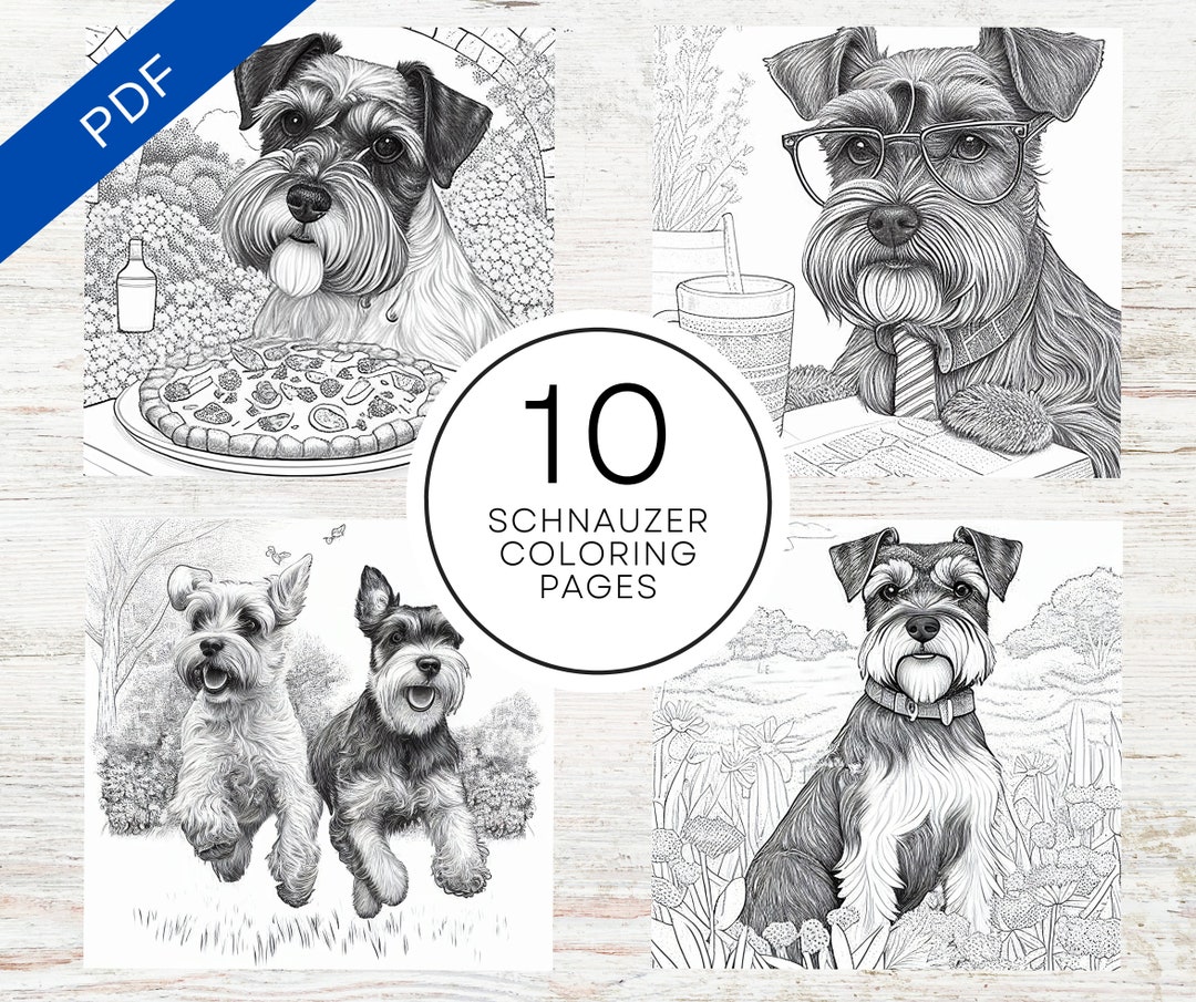 10 Cute Schnauzer Dogs Coloring Pages Printable Dog Coloring Sheets for