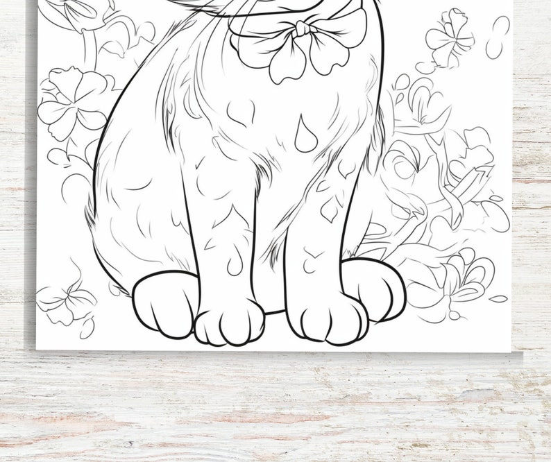 KDP Interior 50 Cute Pets Coloring Pages | 8.5" x 11" Printable PDF | Cute Animal Coloring Book For Kids And Adults image 4