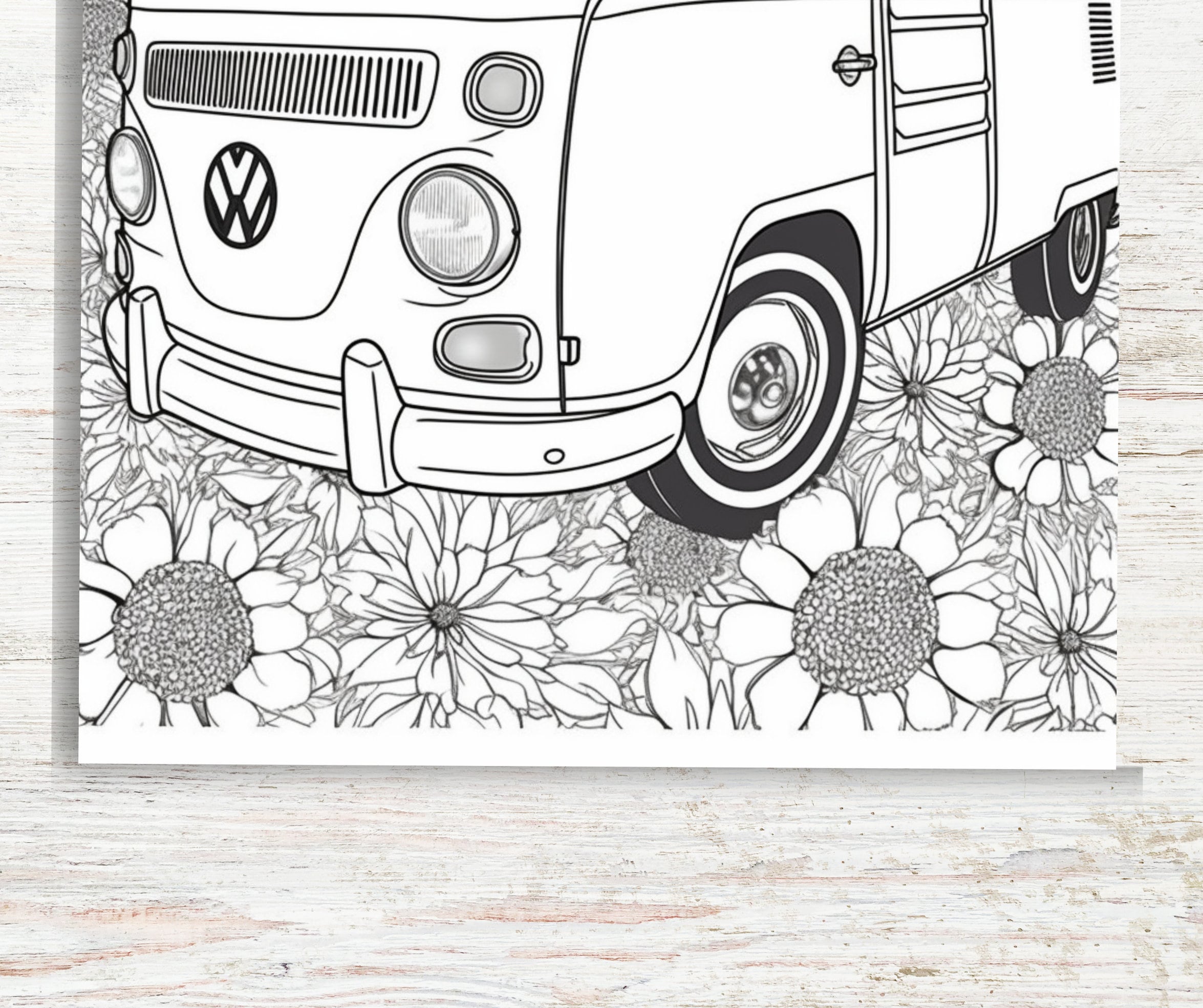 30 Hippie Vans Coloring Pages Printable PDF A4 Adult and Teens Coloring