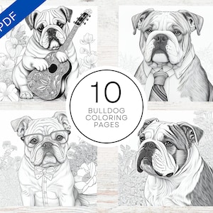 10 Cute Bulldog Coloring Pages | Printable Dog Coloring Sheets For Teens, Adults & Dog Lovers | Stress Relief And Relaxation
