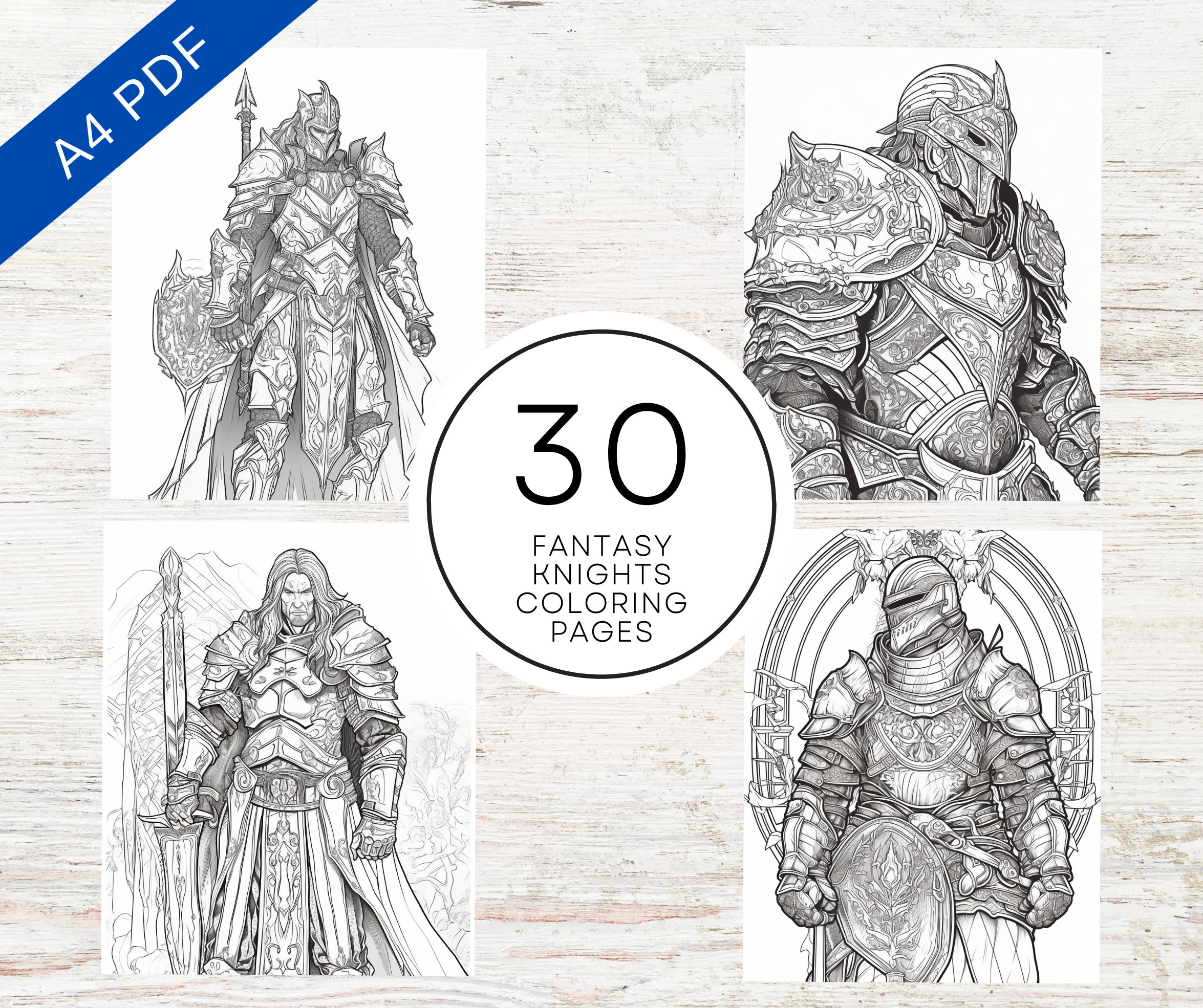 30 Fantasy Knights Coloring Pages Printable Coloring Sheets for Kids ...
