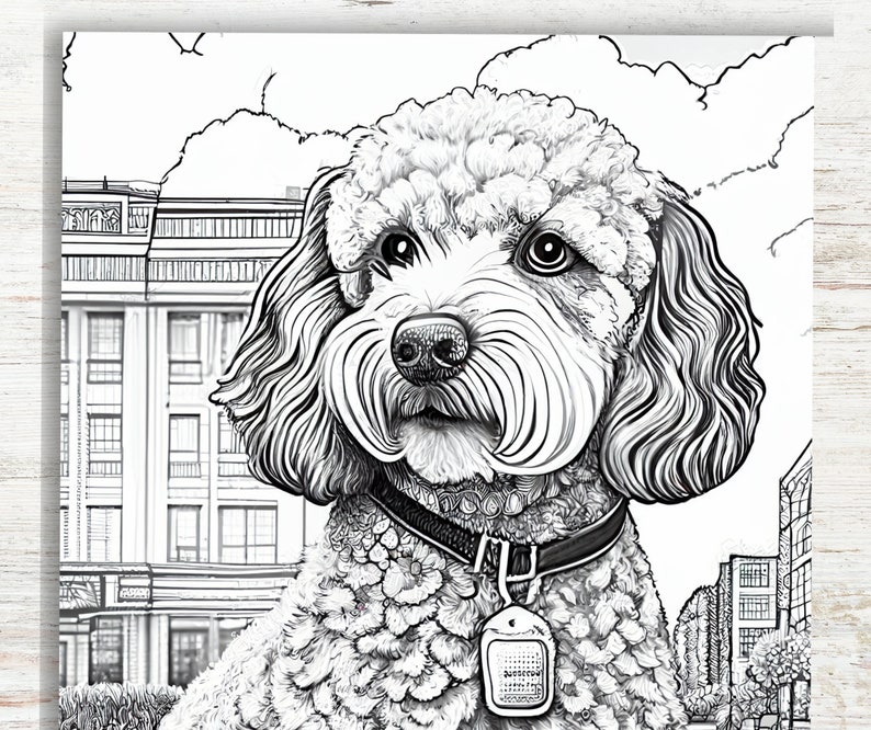 Poodle Dogs Coloring Pages A4 Printable PDF Dog Coloring Sheets for ...