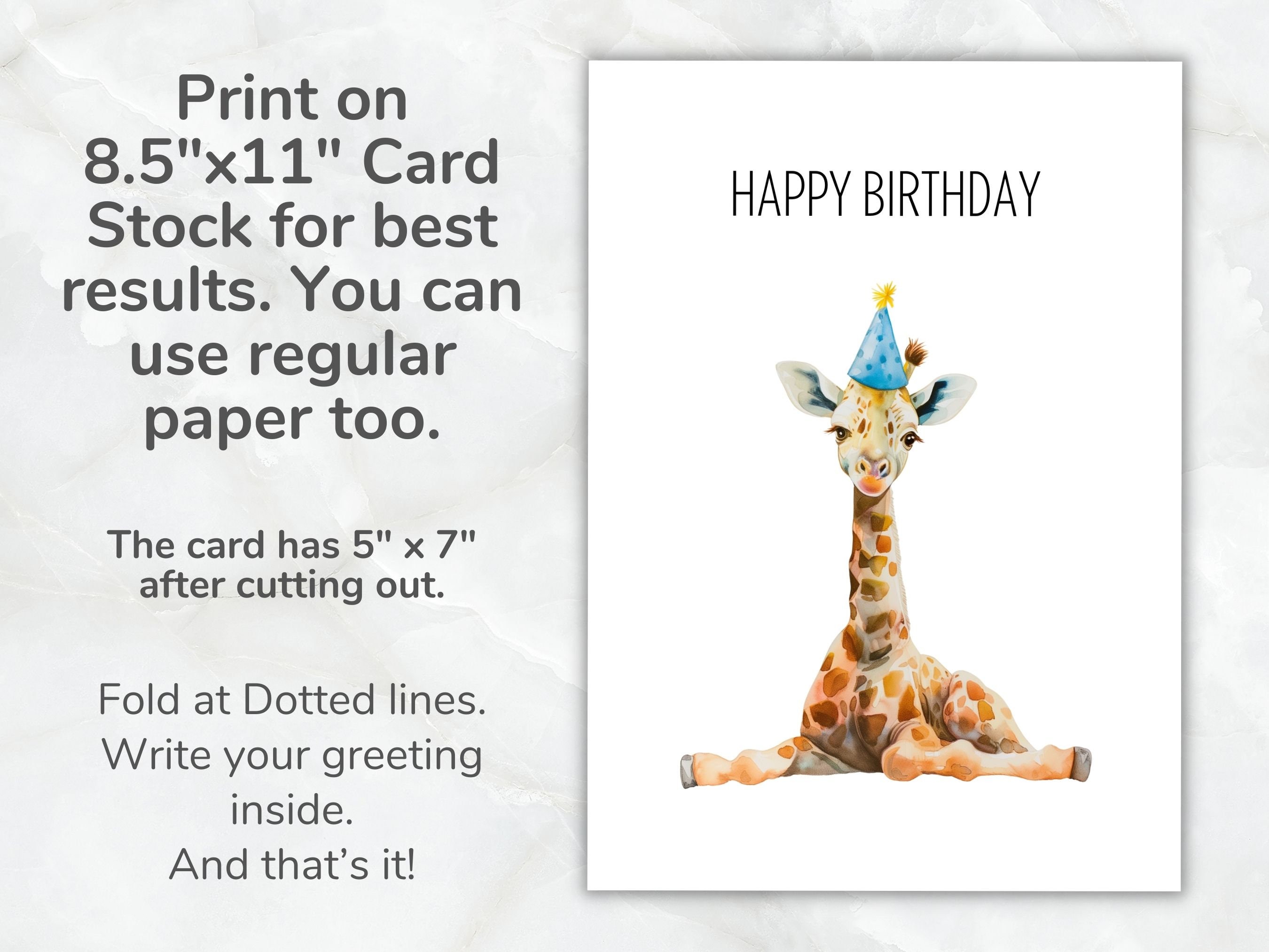 Old English Co. Biglietto Di Auguri 'Hello Little One' – Giraffa Con Lamina D'Oro, Per Neonato O Neonata - 2