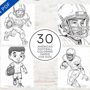 30 American Football Coloring Pages For Kids | A4 Printable PDF | Sports Coloring Book For Boys
