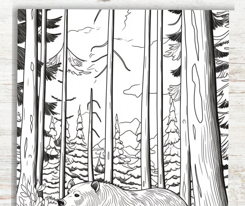 10 Grizzly Bear Coloring Pages | Printable PDF A4 | Adult and Teens ...
