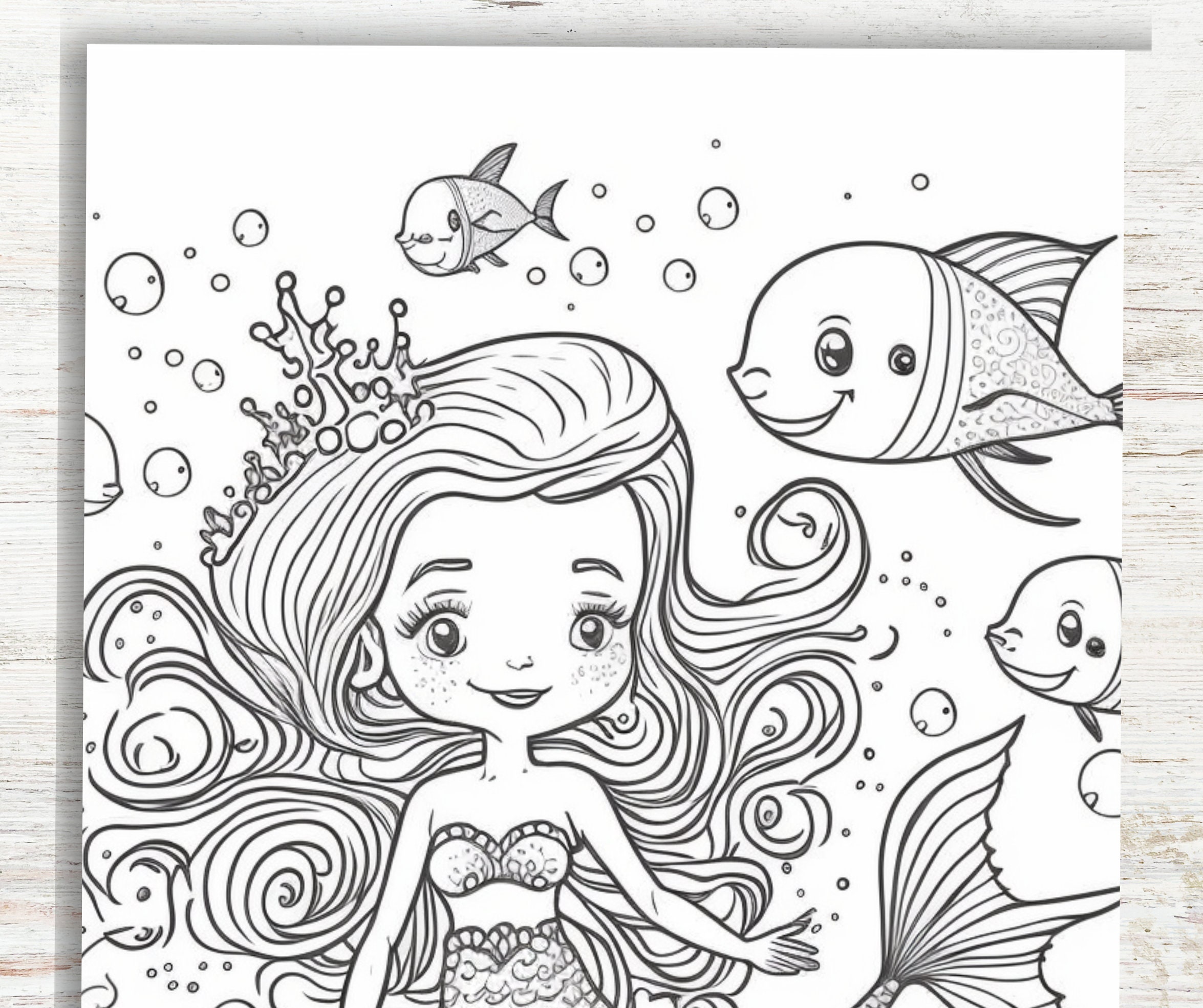 KDP Interior 50 Mermaid Coloring Pages for Kids | 8.5" X 11" Printable ...
