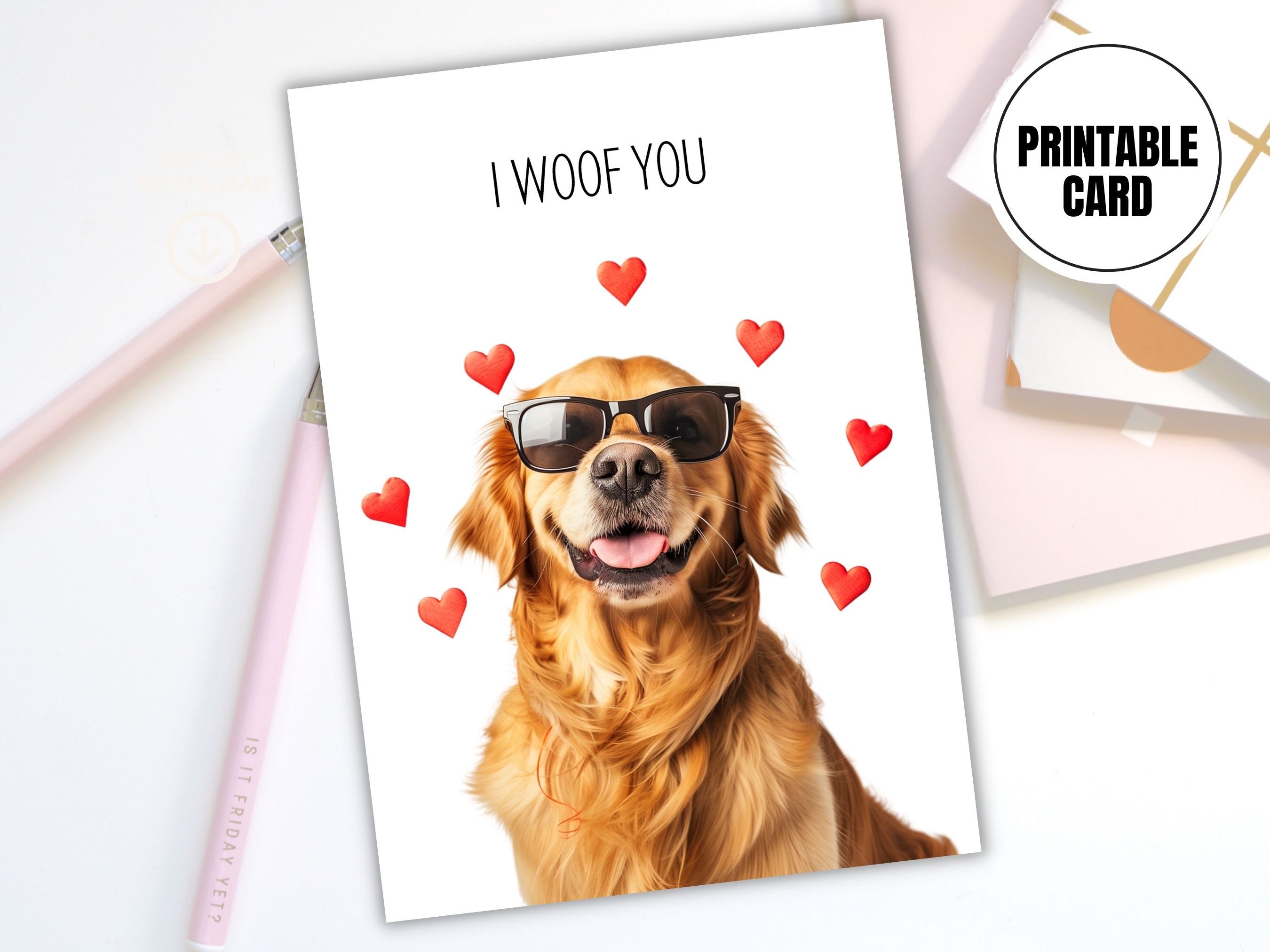 Tongue in Peach Cards From the Dog - Dog Mum Cards - I Woof You Mummy