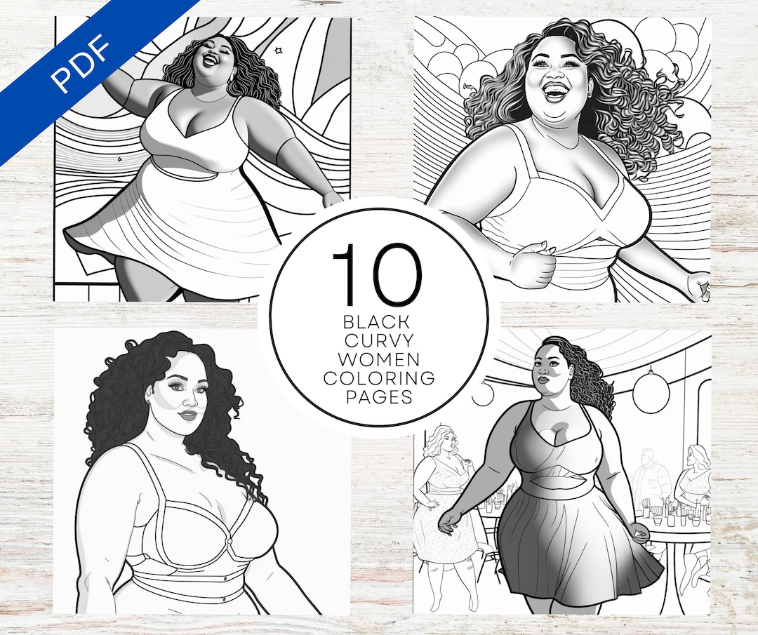 10 Black Curvy Women Coloring Pages | Printable Coloring Sheets for ...