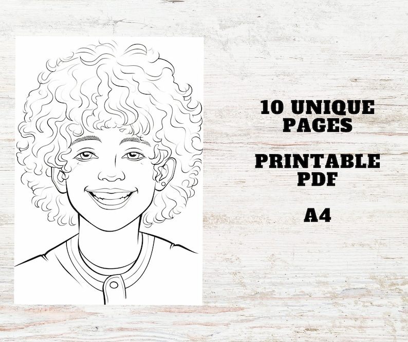 10 Happy Boy Coloring Pages Printable PDF A4 Coloring Sheets for