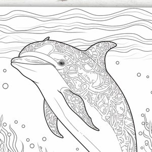 KDP Interior Sea Animals Coloring Pages For Adults | 8.5" x 11" Printable PDF & Canva Template | Stress Relief Coloring Book image 3