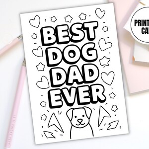Meilleur papa chien à colorier de tous les temps | Carte imprimable pour la fête des pères | Téléchargement numérique | d'amoureux des chiens | Cadeau papa animal de compagnie | Carte à colorier DIY