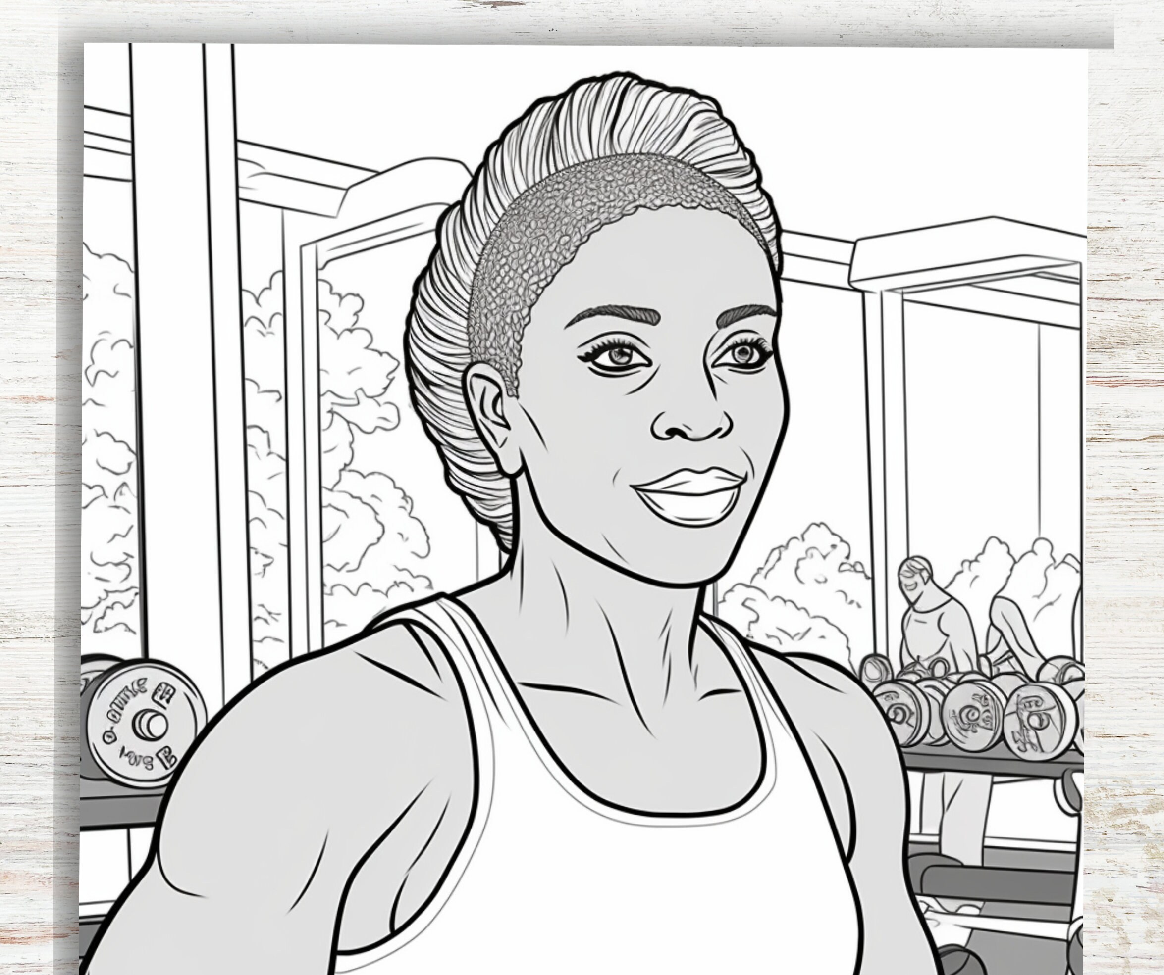 10-black-women-at-the-gym-coloring-pages-printable-pdf-10-pages-a4
