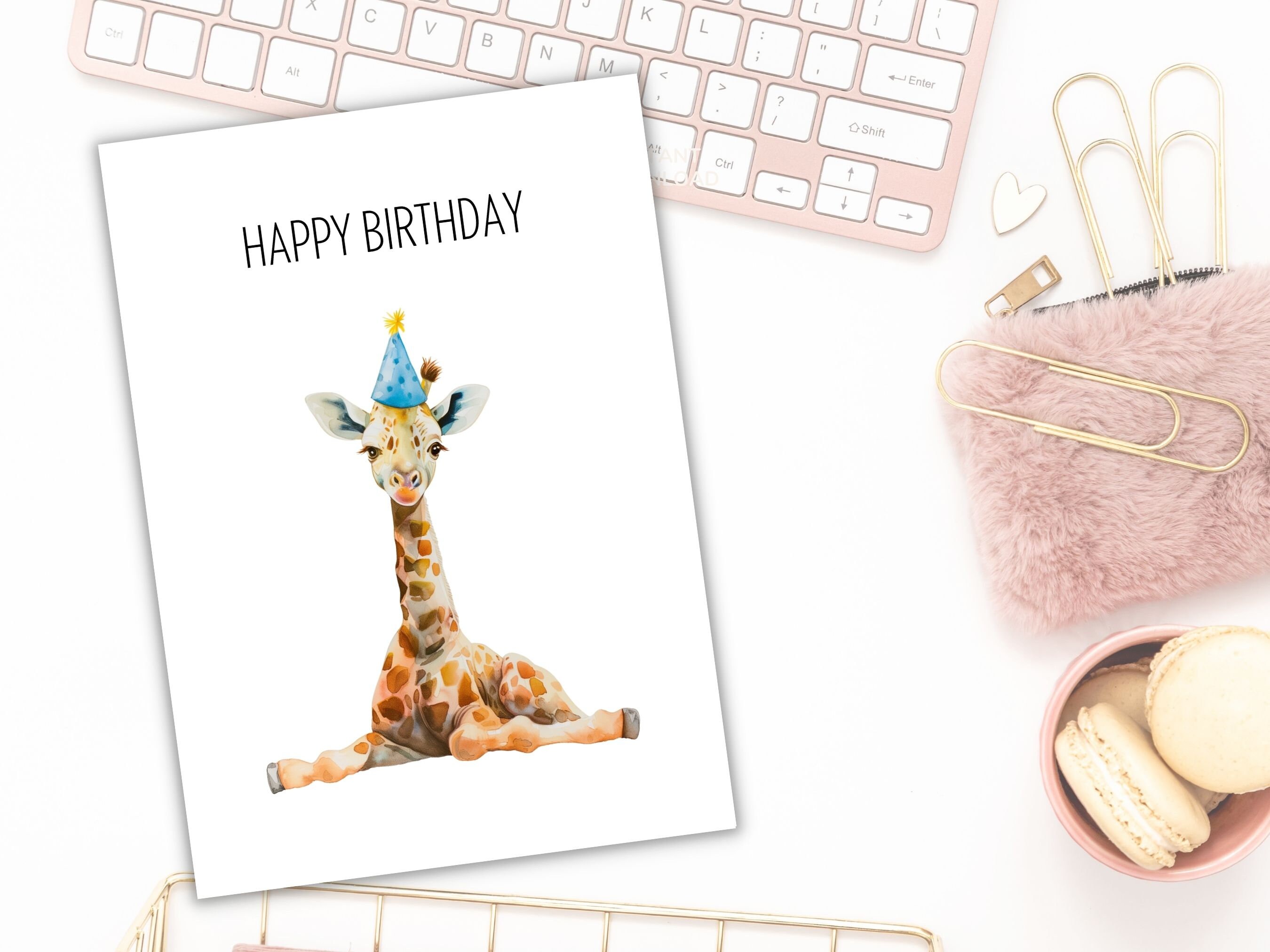Stuff4 Biglietto di auguri per il 1° compleanno per ragazzi e ragazze, motivo giraffa safari, biglietto di auguri per nipote, bambini, 145 x 145 mm