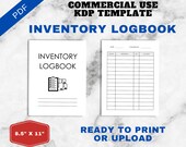 Inventory Logbook KDP Interior | 8.5"x11" Ready To Upload | Commercial Use | Low Content Journal Template | Printable PDF