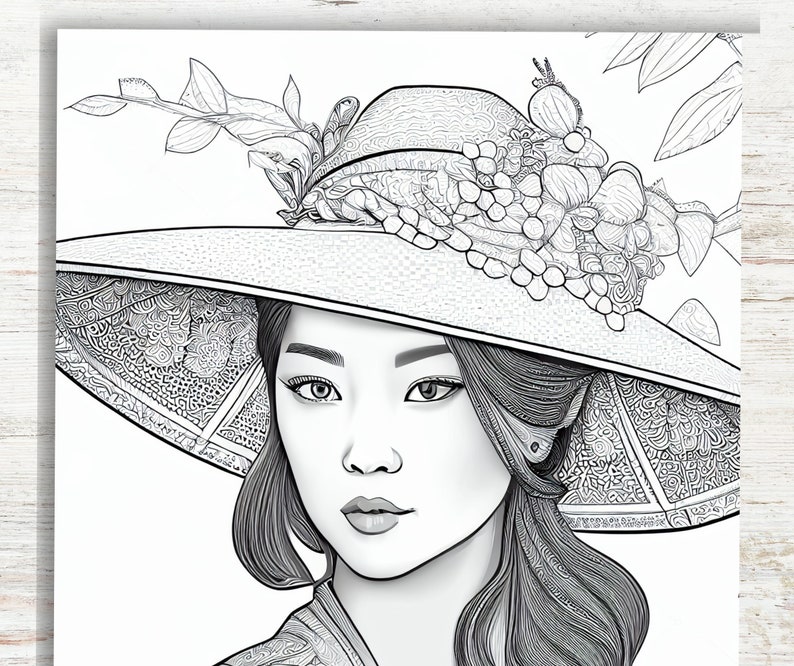 10 Japanese Women Printable Coloring Pages for Relaxation and Creativity