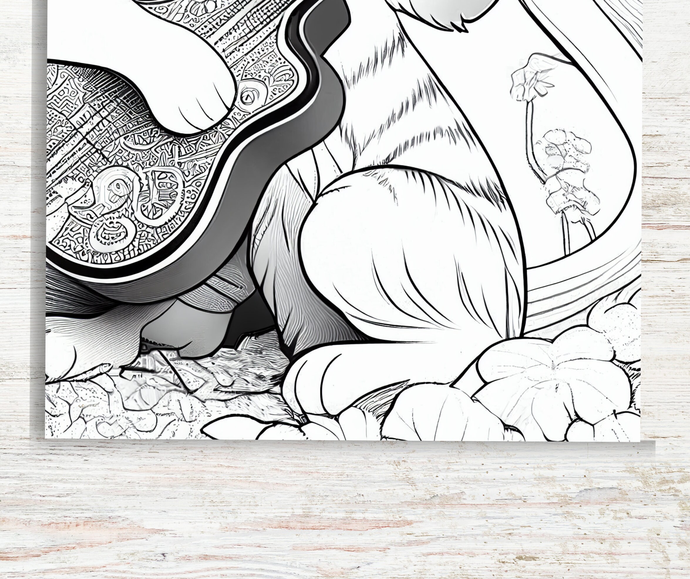 10 Cute Cats With Guitars Coloring Pages Printable PDF Instant Download