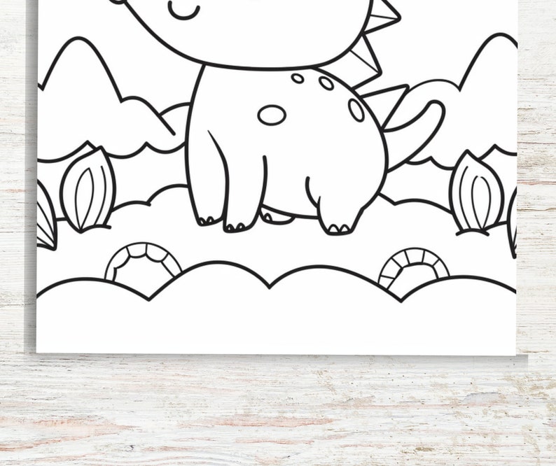 KDP Interior 50 Kawaii Baby Dinosaur Coloring Pages for Kids | 8.5" X ...