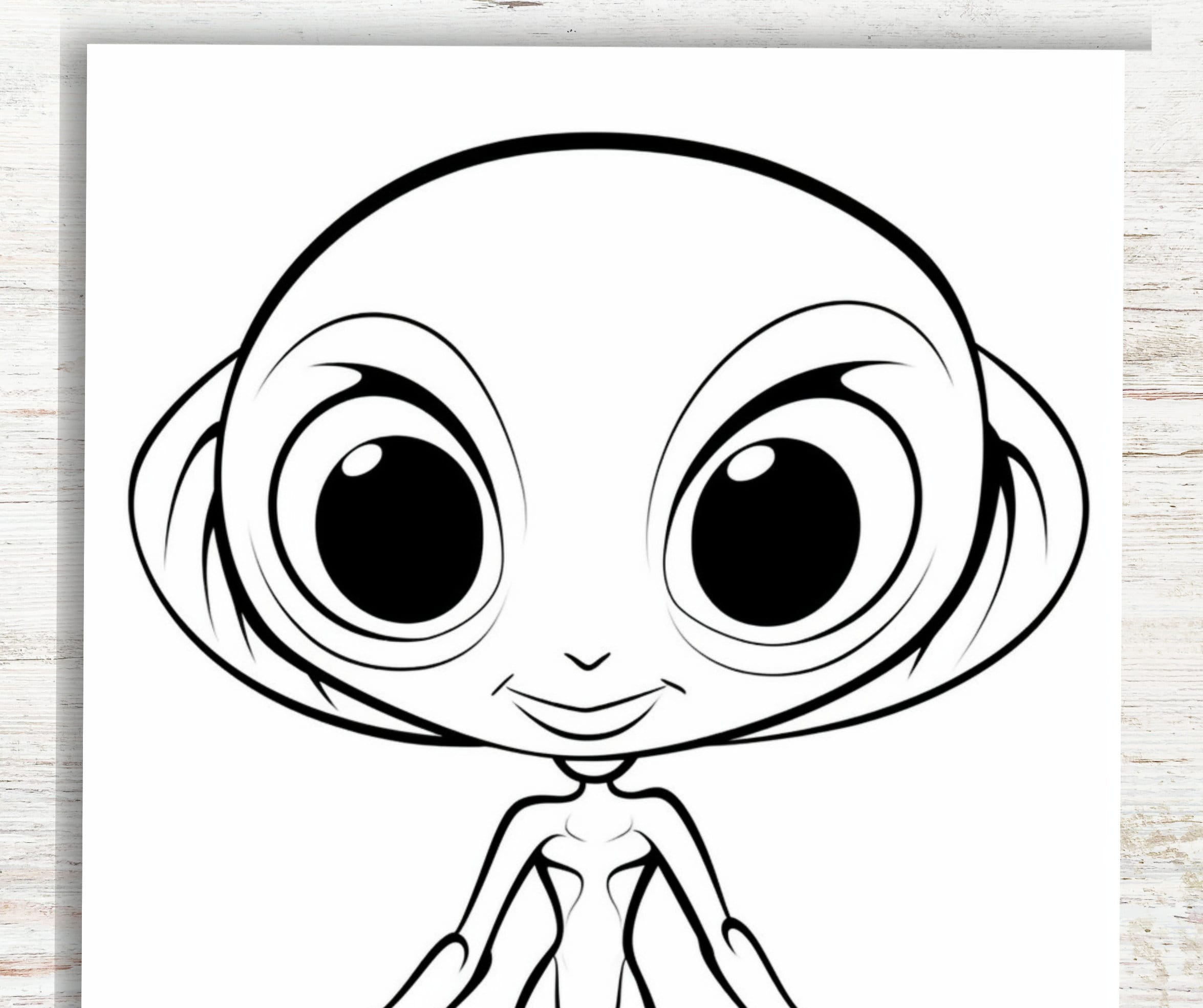 10 Alien Coloring Pages for Kids A4 Printable PDF Funny Sci-fi Coloring