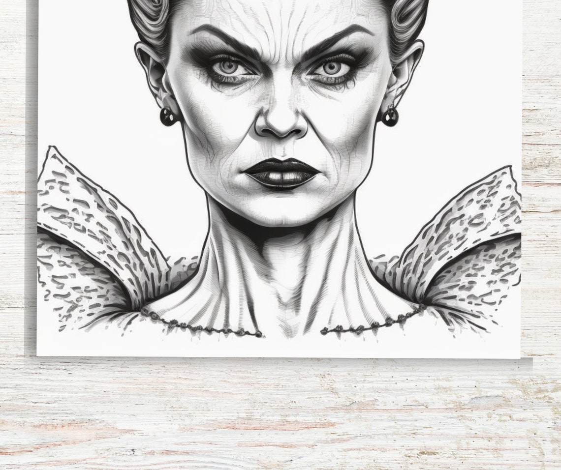 Evil Queen Coloring Pages Printable PDF 8.5x11 Realistic Fantasy