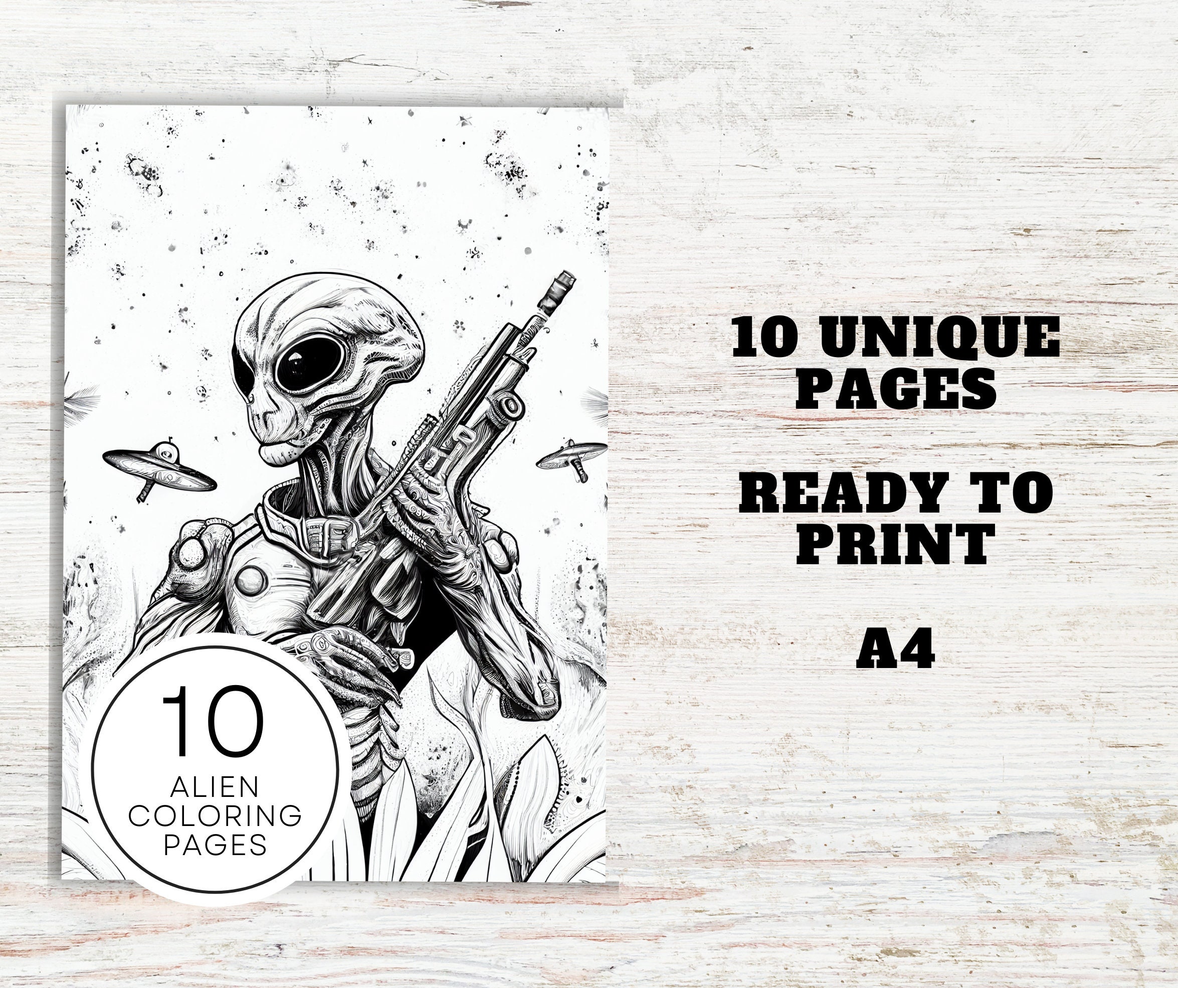 10 Trippy Alien Coloring Pages Printable for Adults: Escape into the Extraterrestrial