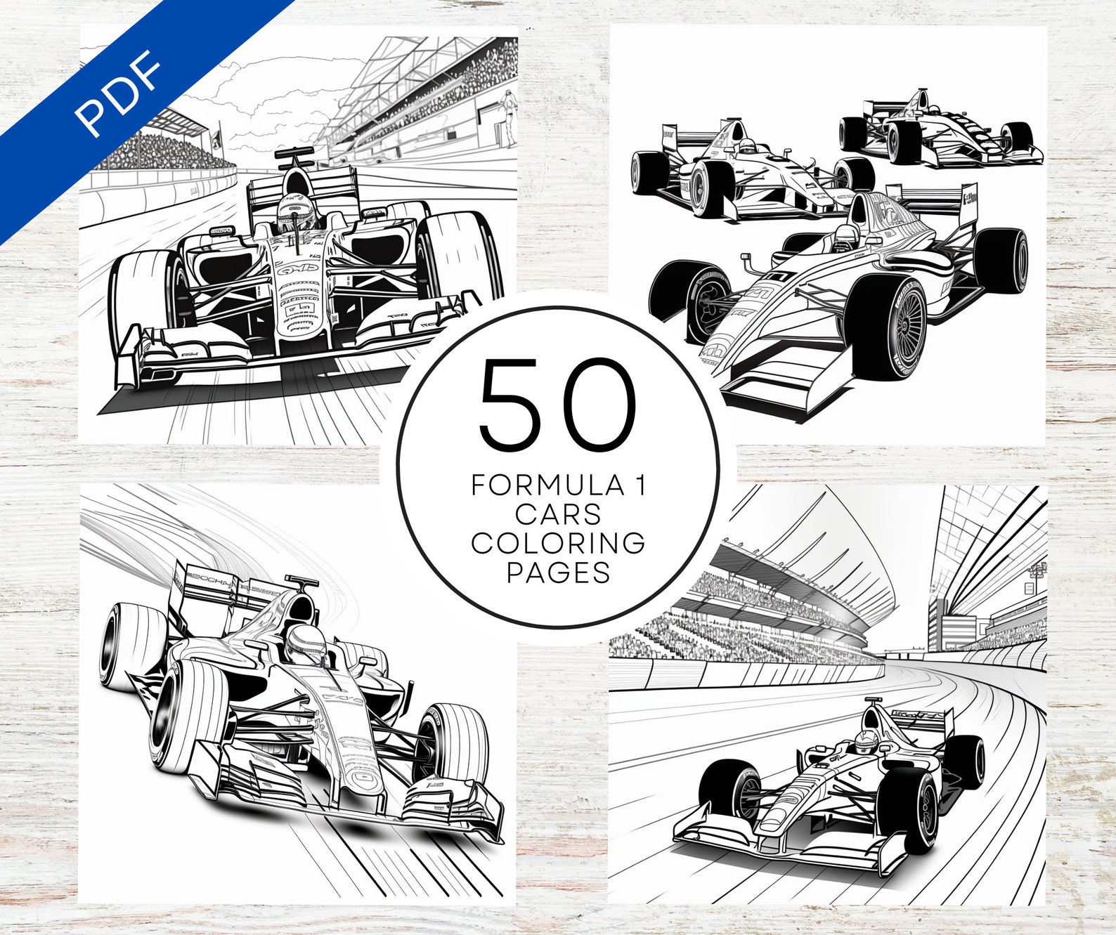 KDP Interior Formula 1 Coloring Pages 8.5 X 11 Printable PDF & Canva