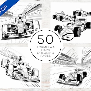 KDP Interior Formula 1 Coloring Pages | 8.5&quot; x 11&quot; Printable PDF & Canva Template | F1 Kids Coloring Book | Commercial Use Activity Book