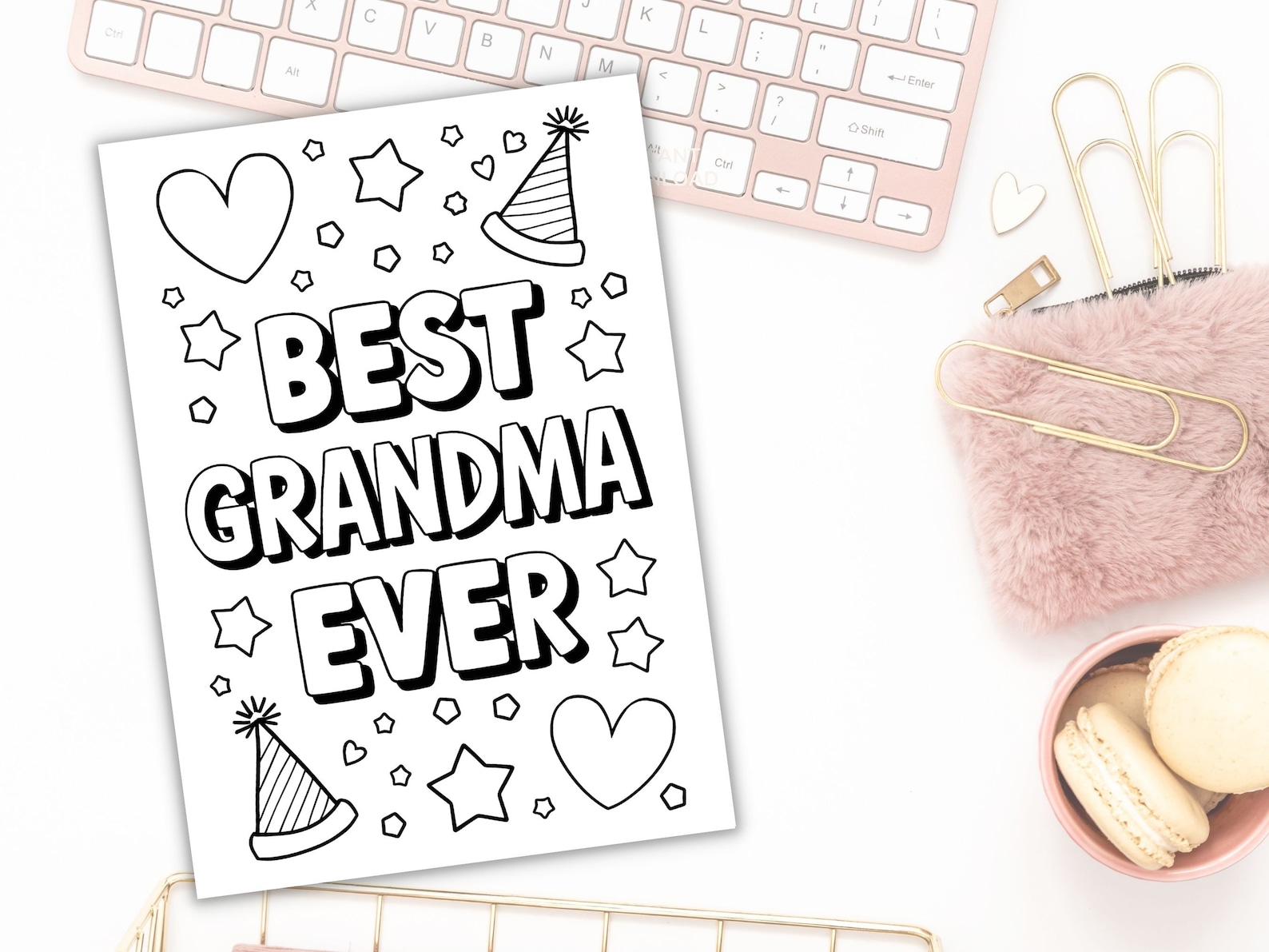 Best Grandma Ever Printable Coloring Card Digital Download Mother's Day ...