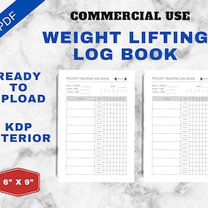 Druckbares Logbuch | 6 &quot;x 9&quot; KDP Innen | Workout Log Planer | Gewichtheben Tracker