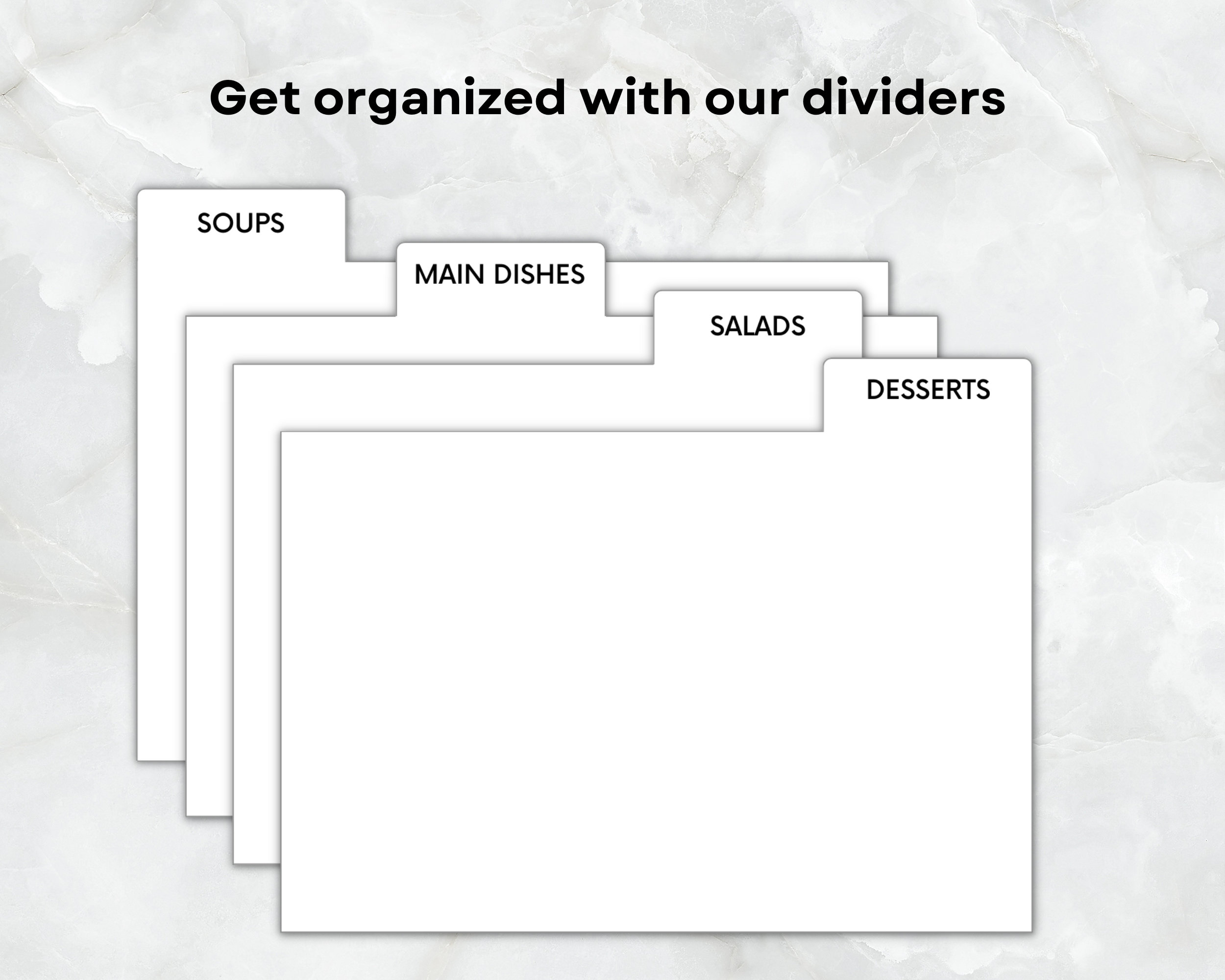 Recipe Card Dividers, 5X7 Recipe Card Divider Template, Recipe Box