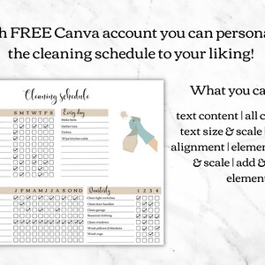 Editable Cleaning Schedule, Printable Family Cleaning Planner ...