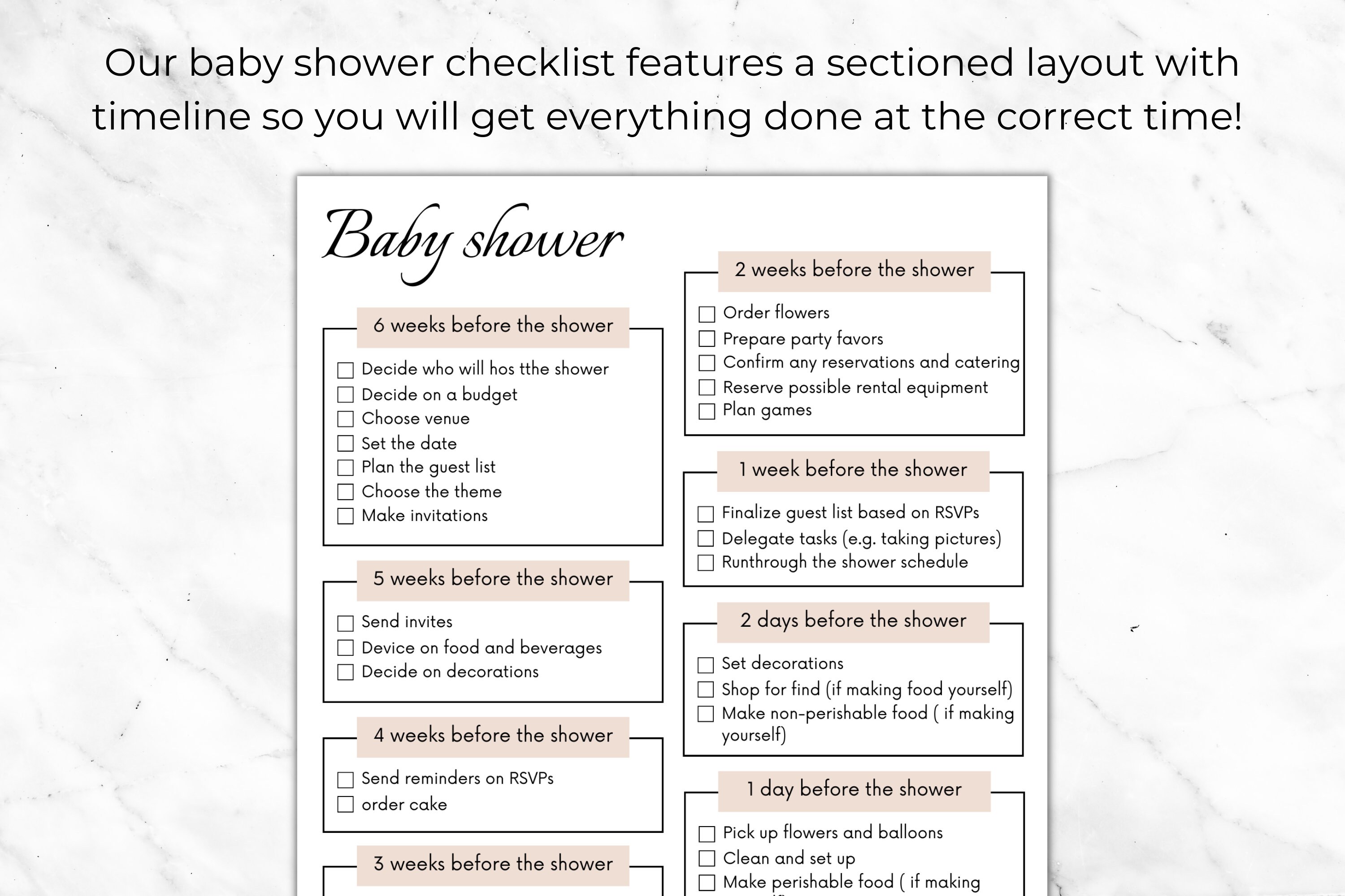 Baby Shower Checklist, Baby Shower Timeline, Baby Shower Hosting