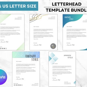 Paquete de plantillas de membrete moderno, plantilla canva de membrete empresarial, plantilla de membrete personal personalizado, membrete de empresa digital