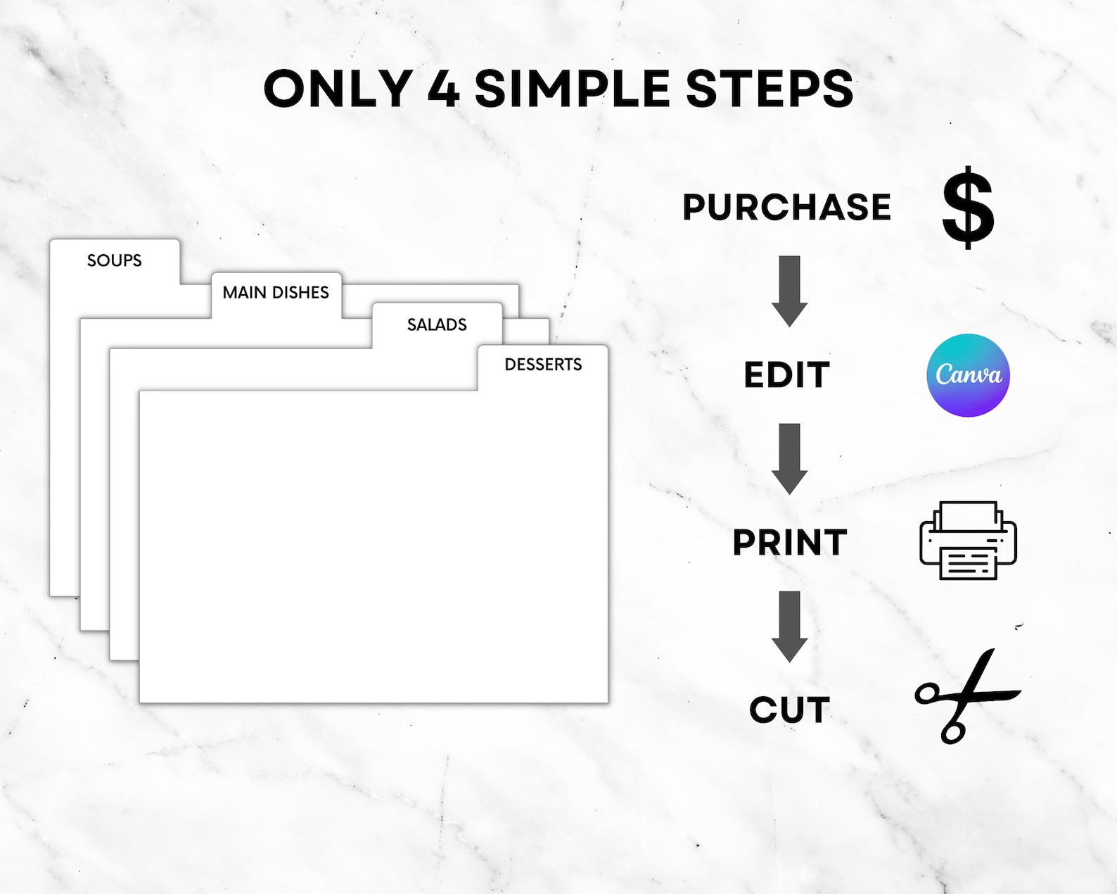 Recipe Card Dividers, 4X6 Recipe Card Divider Template, Recipe Box