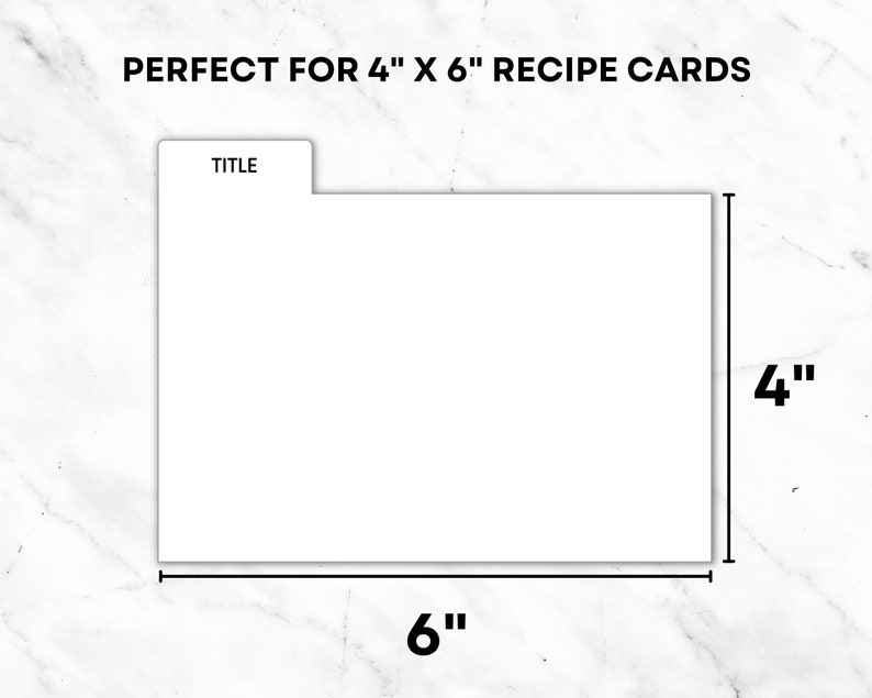 Intercalaires de cartes de recettes, modèle d'intercalaires de cartes de recettes 4 x 6, intercalaires de boîtes de recettes, fiches 4 x 6, fiches personnalisées, recettes de Noël image 2
