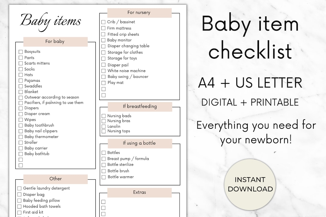 Baby Item Checklist, Newborn Checklist, Baby Essentials, What Newborn