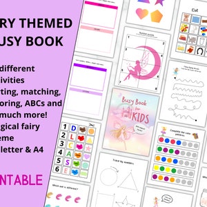 Printable Fairy Busy Book For Kindergarten, Preschool learning workbook, Homeschool Learning Binder, Busy Binder, Pre-k Montessori busy book