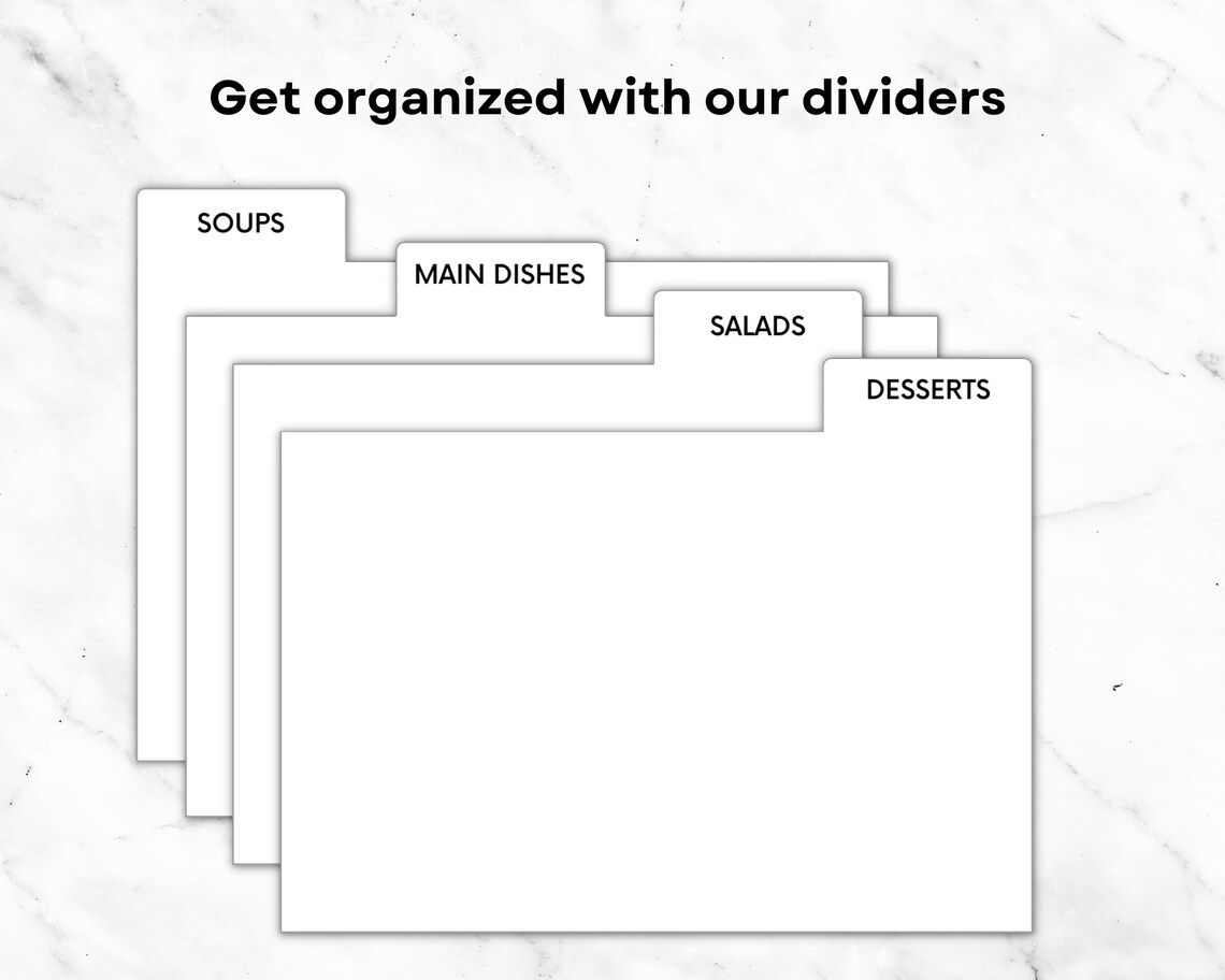 Recipe Card Dividers, 4X6 Recipe Card Divider Template, Recipe Box