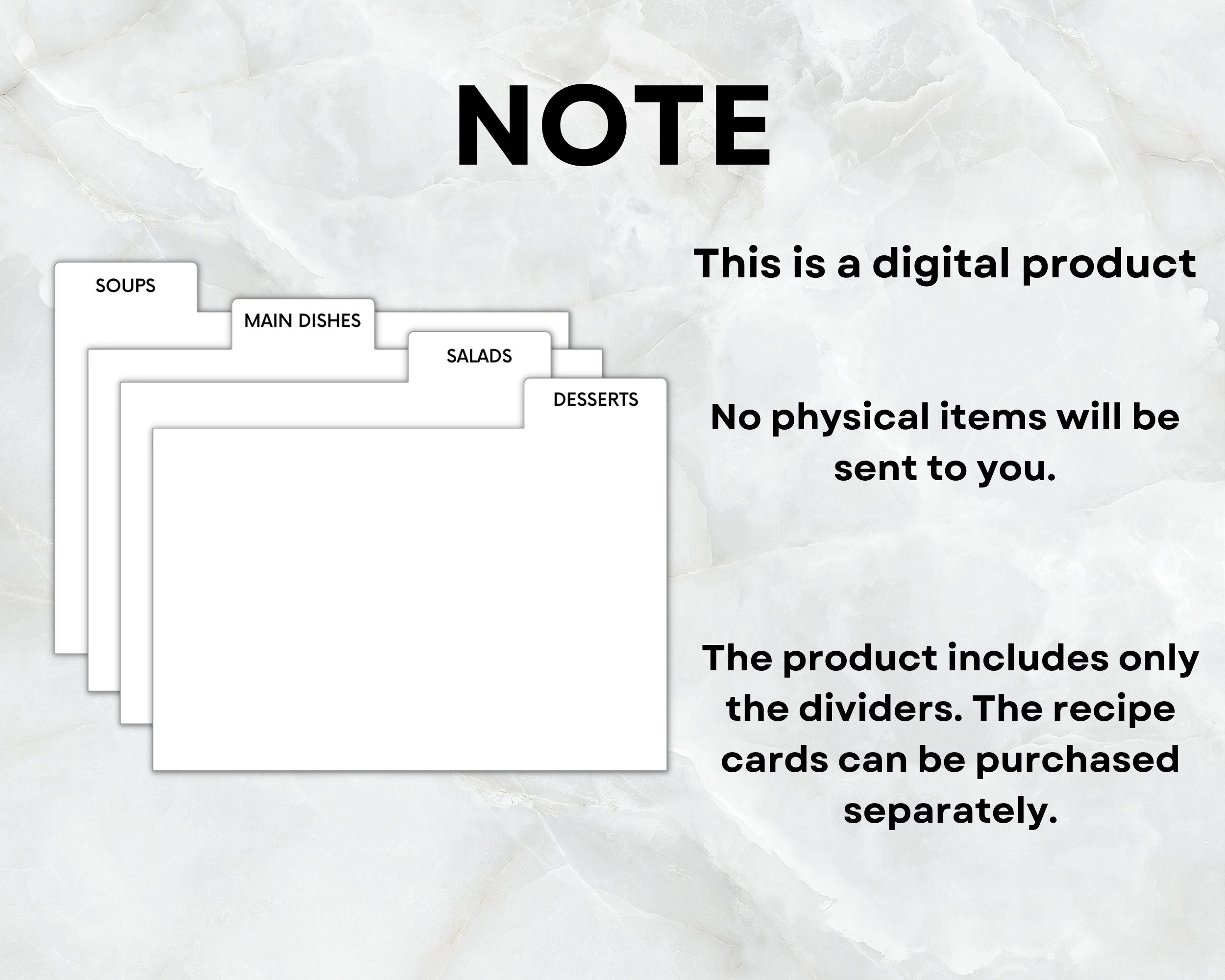 Recipe Card Dividers, 5X7 Recipe Card Divider Template, Recipe Box