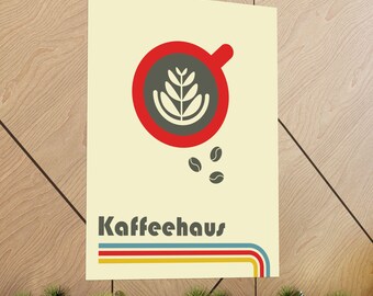 Bauhaus Latte Coffee Decorative Kitchen Print Poster | Matte Vertical Art Poster