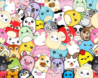 SquishMallow PNG, Envoltura de vaso flaco/recto 20oz PNG, Descarga digital