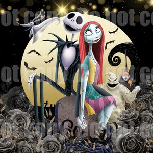 Jack and Sally PNG, Skinny/Straight Tumbler wrap 20oz PNG, Digital Download