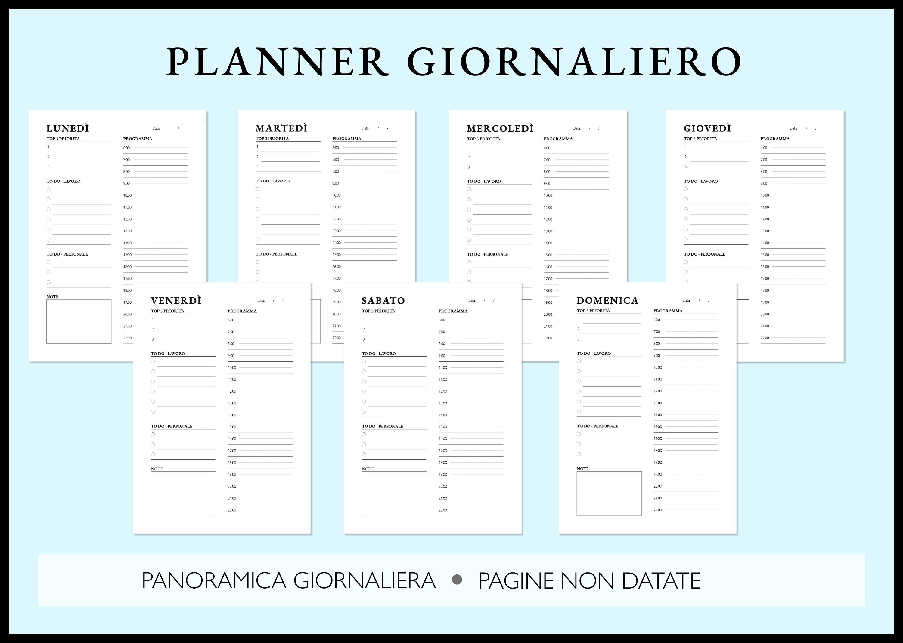 Planner in PDF Da Stampare. Planner Giornaliero Settimanale Etsy