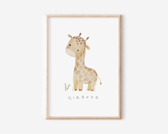 Kinderbild Giraffe | Giraffe Plakat | Tier Poster | Poster Kinderzimmer | Wanddeko | Geschenk | Print