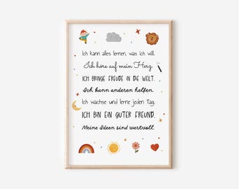 Nursery wall posters with positive affirmations in A4 & A3 | Boy | Girl | Wall decoration | Gift | Print