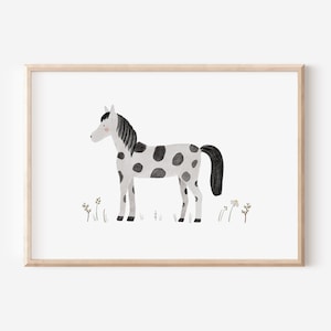Póster de caballo para habitaciones infantiles en formato A4 y A3, niños y niñas, decoración de pared, regalo, impresión.