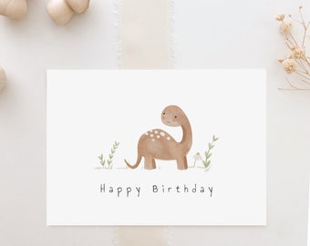 Happy Birthday A6 Dino Postcard | Children&#39;s Postcard | Birthday Postcard | Children&#39;s Birthday Card | Baby&#39;s Birthday Card | Birthday Gift