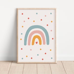 Póster Arcoíris para habitación de bebé o habitación infantil en tamaño A4 y A3, decoración de pared para niños y niñas, impresión, regalo