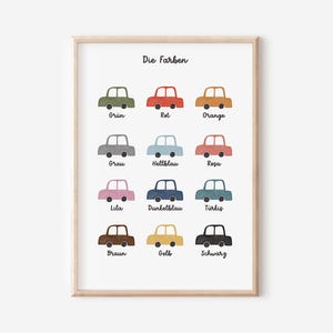 Les Couleurs - Affiches pour chambre d'enfant en A4 et A3, décoration murale | cadeau | pression | garçons | Fille.