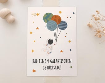 Carte postale A6 Anniversaire Espace | Carte postale Enfants | Carte postale Anniversaire | Carte Anniversaire Enfant Carte Anniversaire Cadeau Anniversaire
