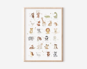 Children's picture "ABC" | Alphabet picture | Learn ABC | Children's room poster | Wall decoration | Gift | Print